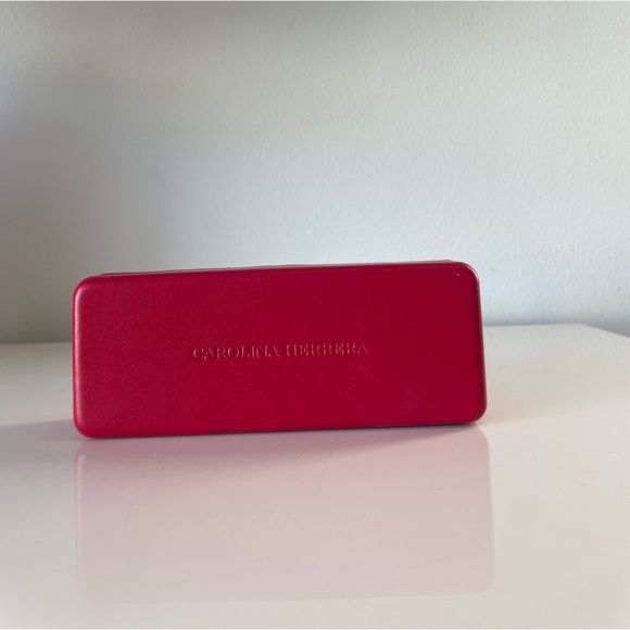 Carolina Herrera Sunglass Case, Red & Velvet Black - Picture 3 of 4